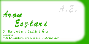 aron eszlari business card